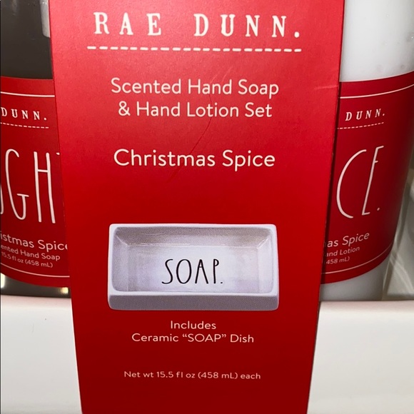 Rae Dunn NAUGHTY NICE 🌲 Soap & Lotion With Dish - Picture 2 of 3